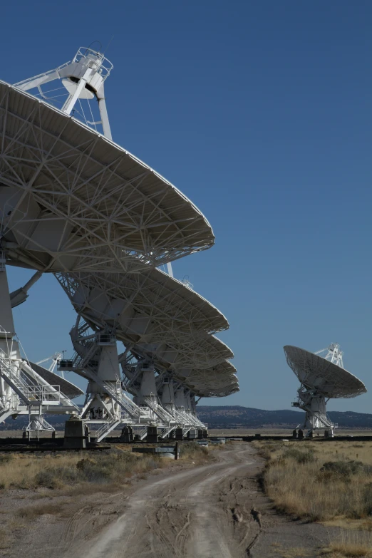 a wide - angle view of the array in the desert