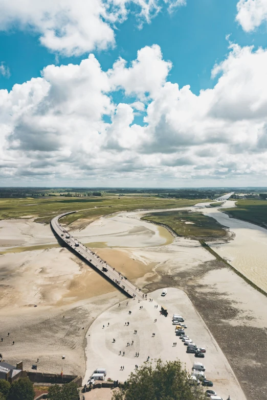 an aerial po taken looking down at the sandy beach and beach