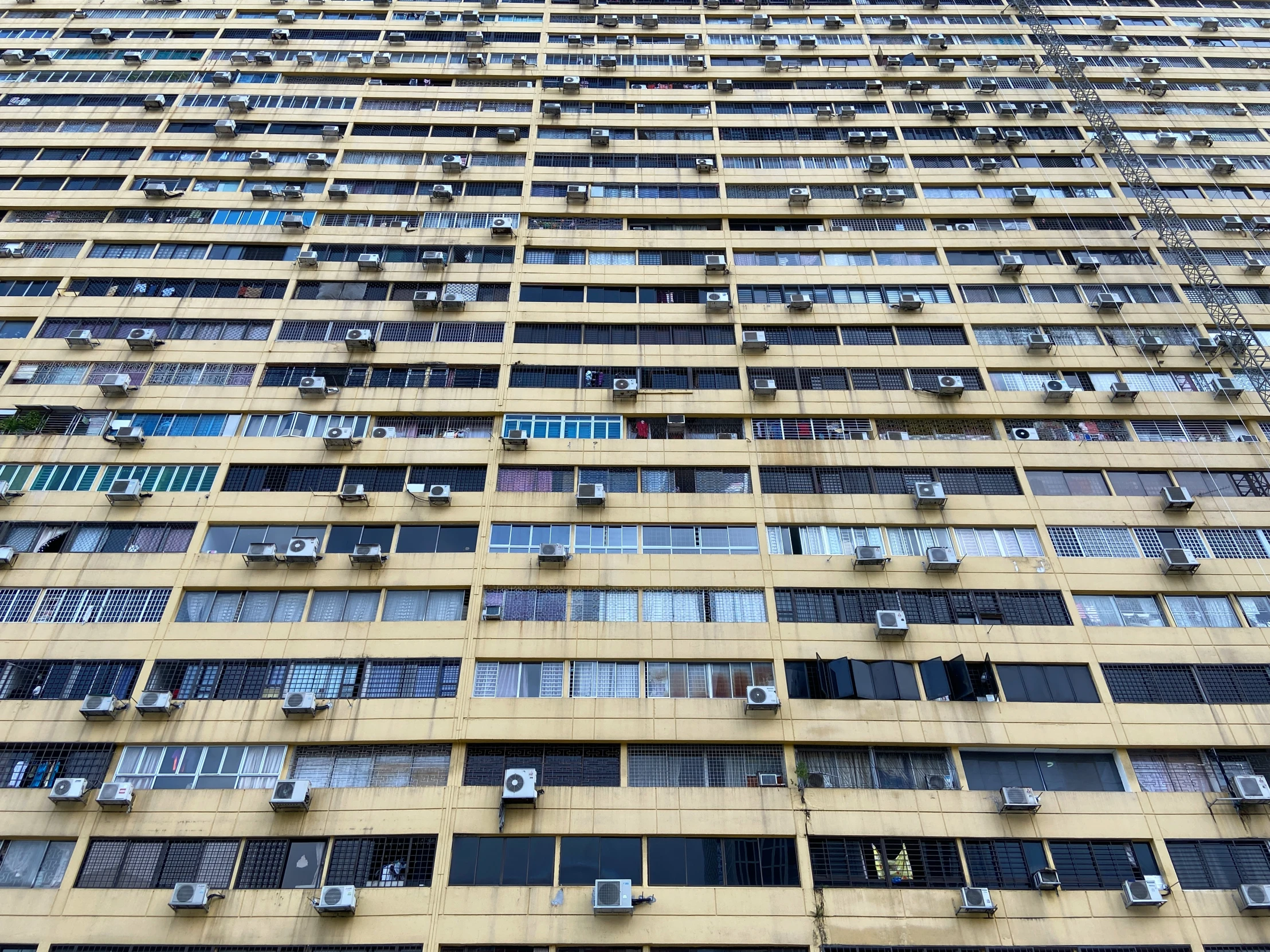 the windows and balconies on a tall building