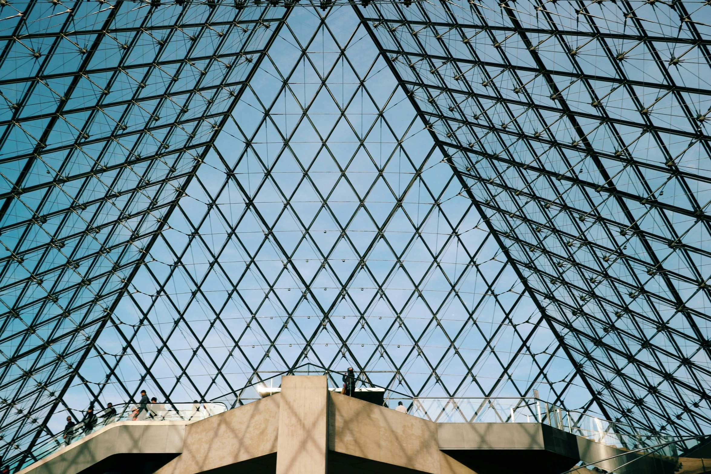 the roof of the building is open with large lines