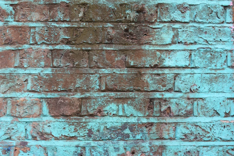 the bricks are made out of green and brown paint