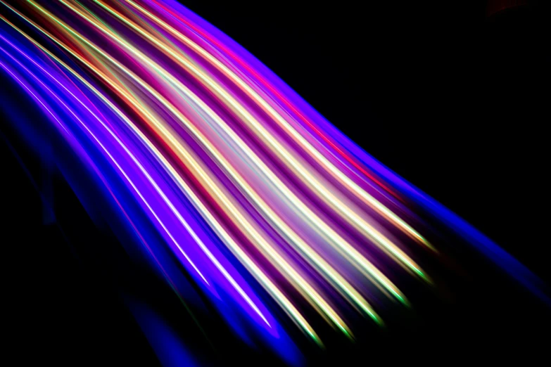 a long exposure of lines of colored light