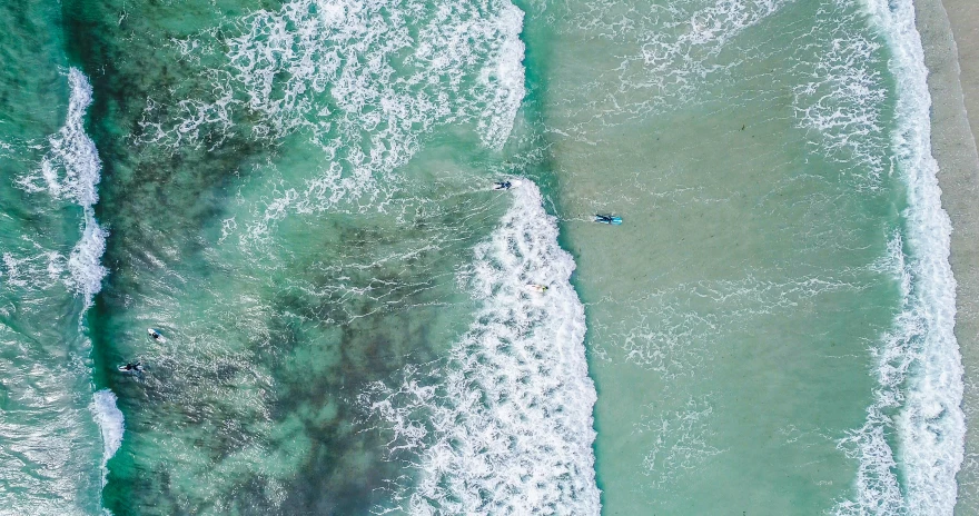 people surfing the waves in the ocean