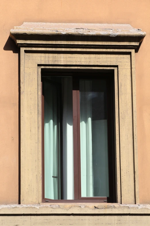 the view out the open window of a building