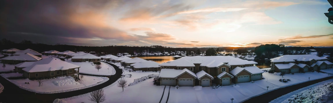 the houses are snow covered and there is no image on it