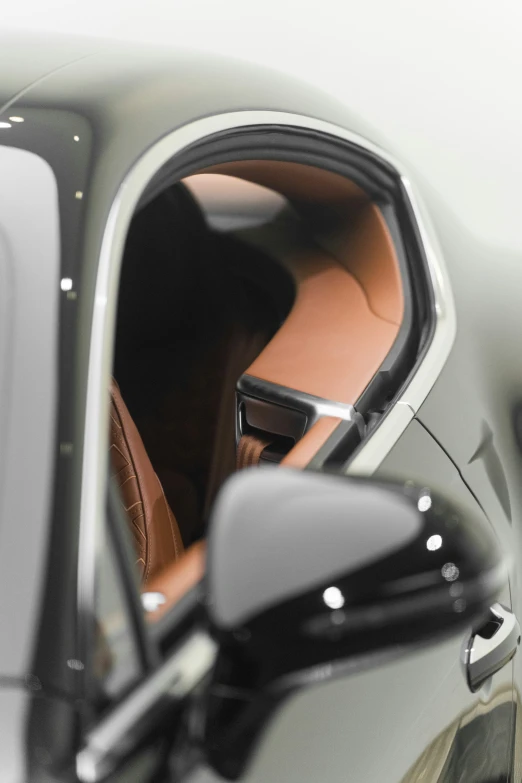 the view from inside a car in a showroom