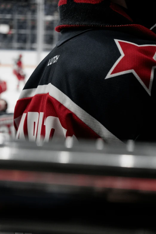 some fans wearing the jersey of a stars hockey team