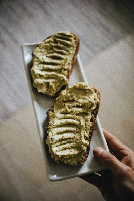 there are two pieces of bread that look like they were melted