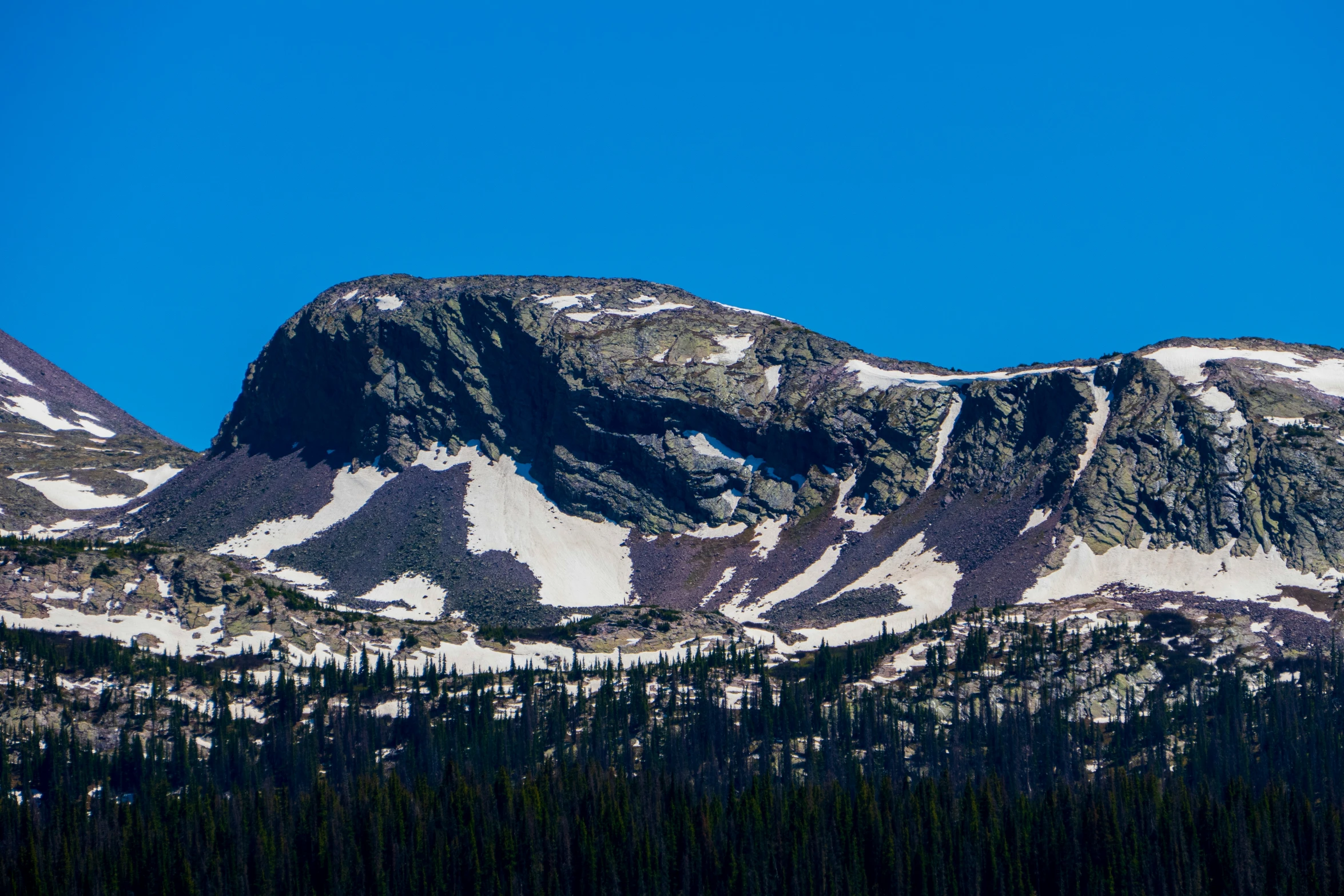 snow capped mountains on a clear day