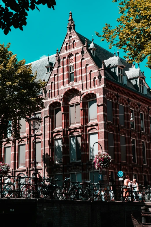 this red brick building has many windows