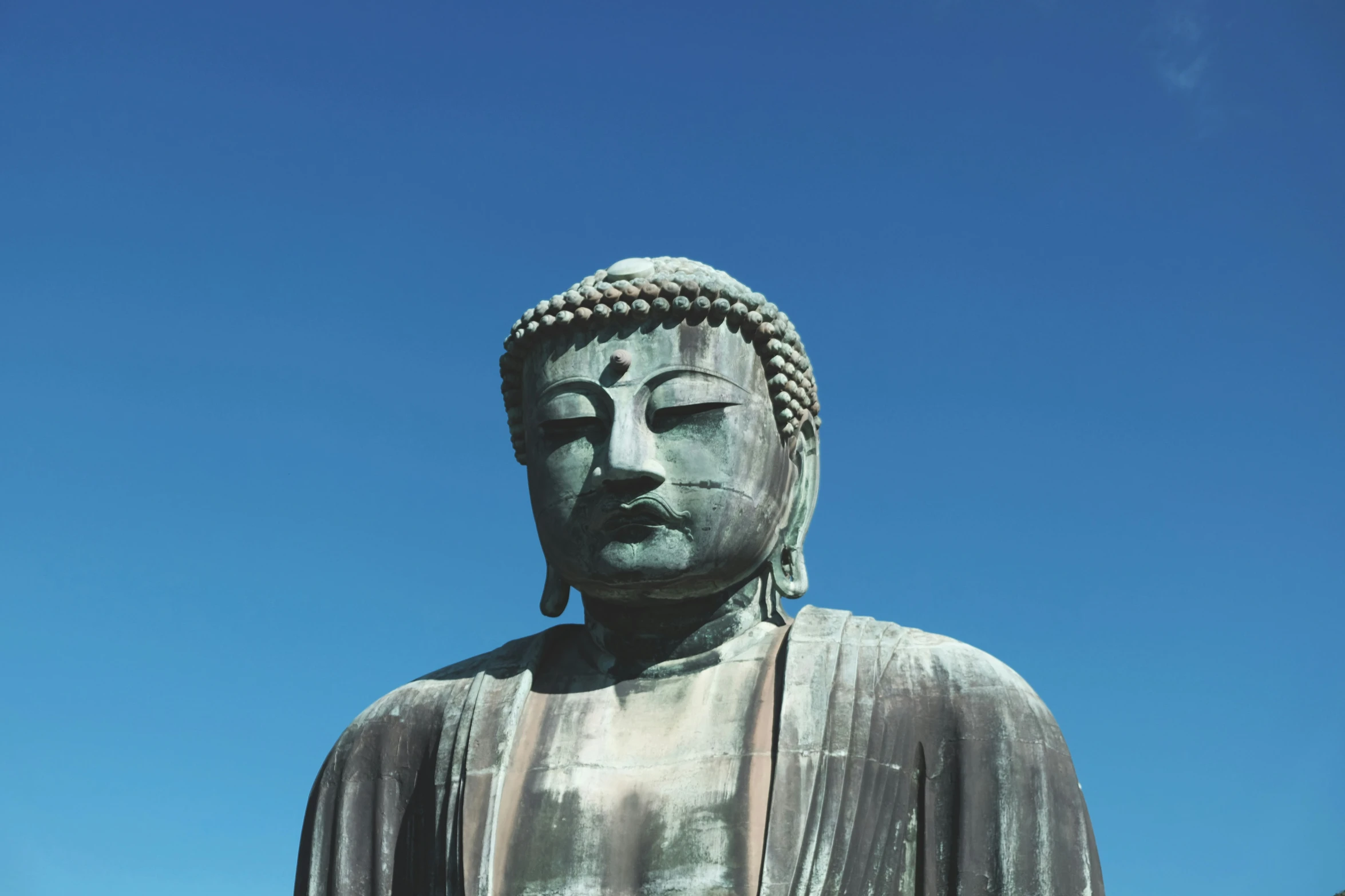 the statue of buddha is made from cement