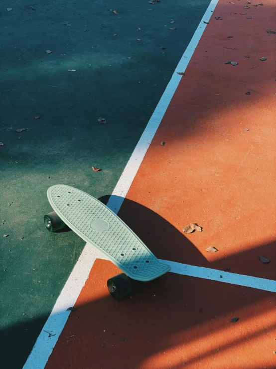 an image of an empty skateboard sitting on the ground