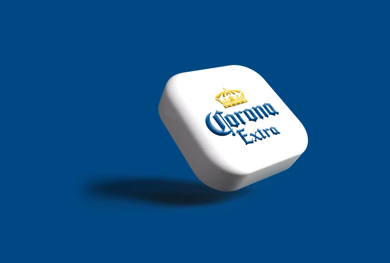 a dice that says corona extra on it