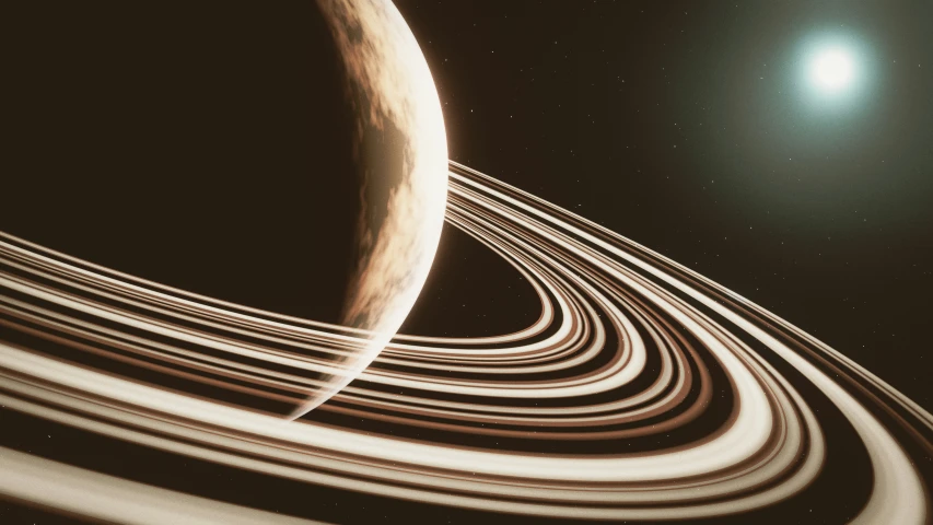 the earth's rings can also be seen as it is in orbit