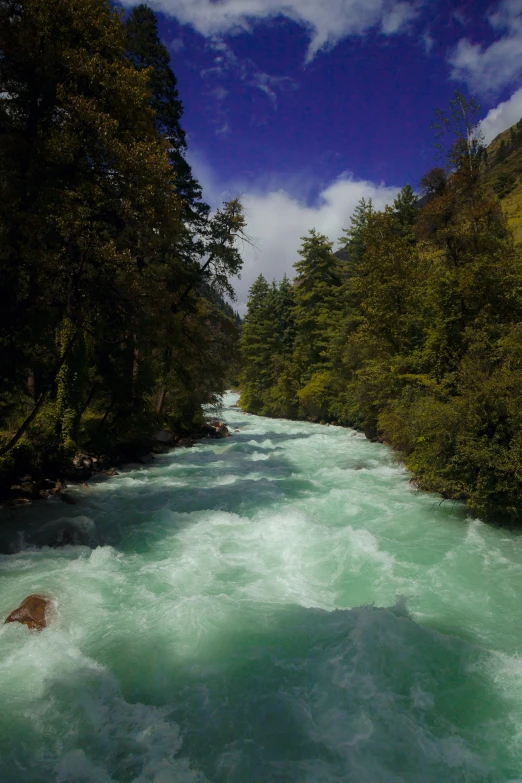 a view from above of the water in a river