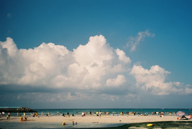 clouds in the blue sky at the beach