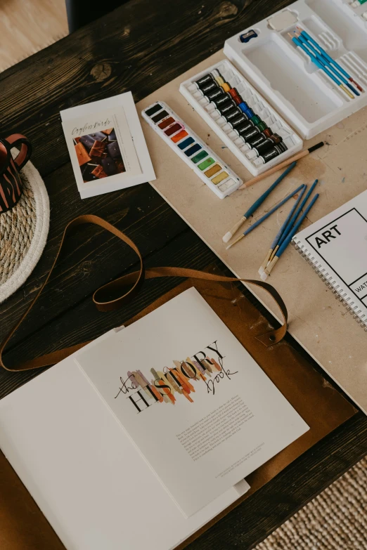 several craft supplies are sitting on a table