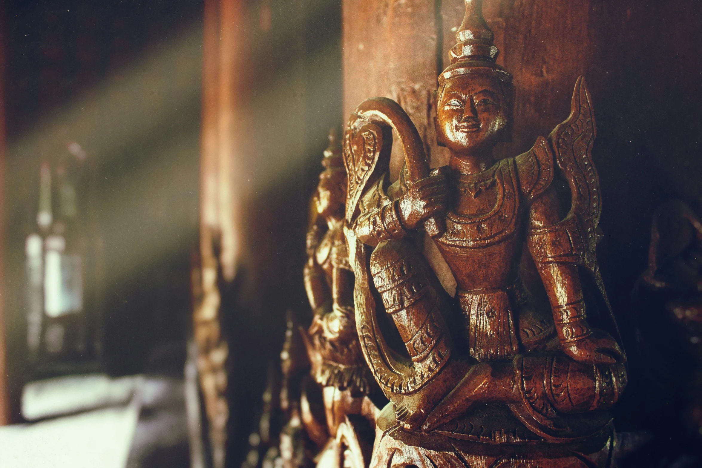 a close up of a metal decoration on a wall