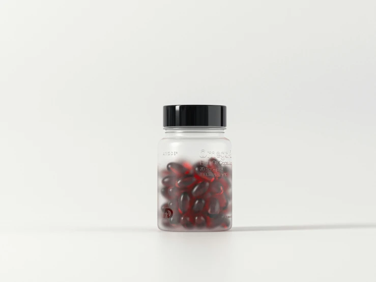 a small jar that has red beans inside