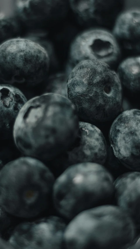 a bowl filled with blueberries on a table