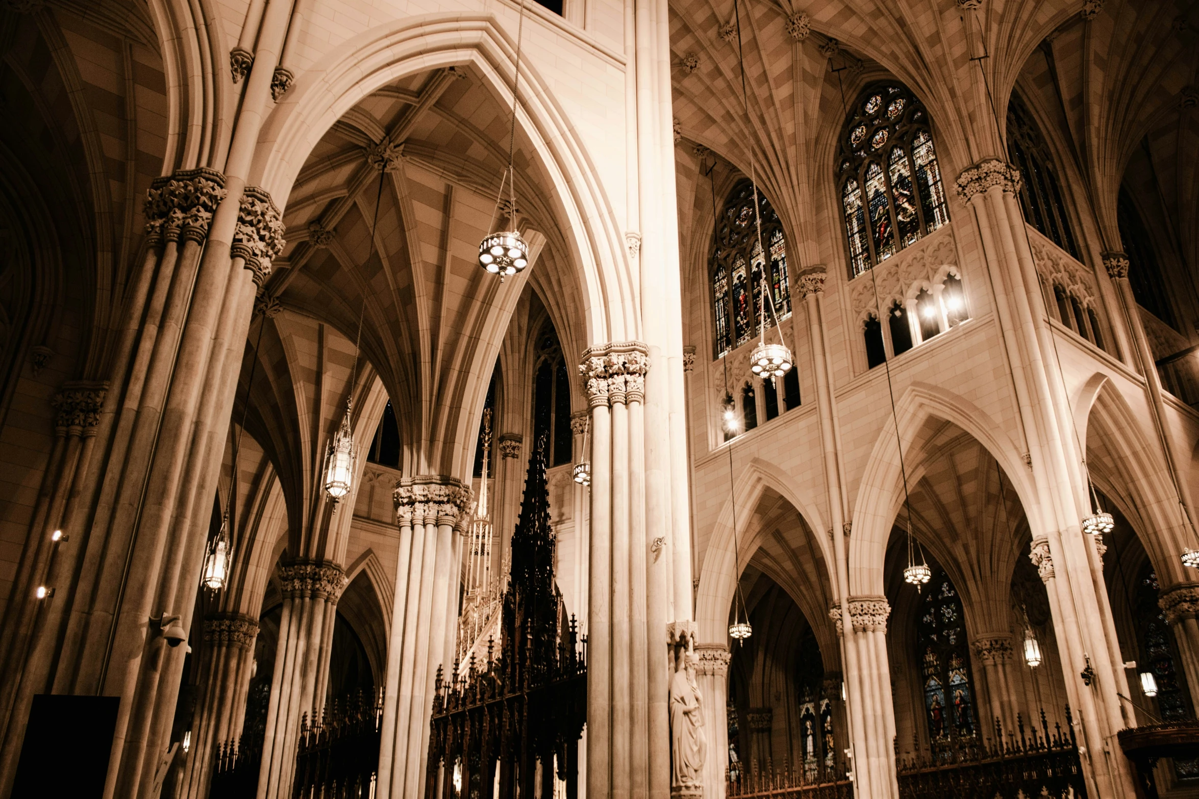 a large cathedral filled with lots of columns