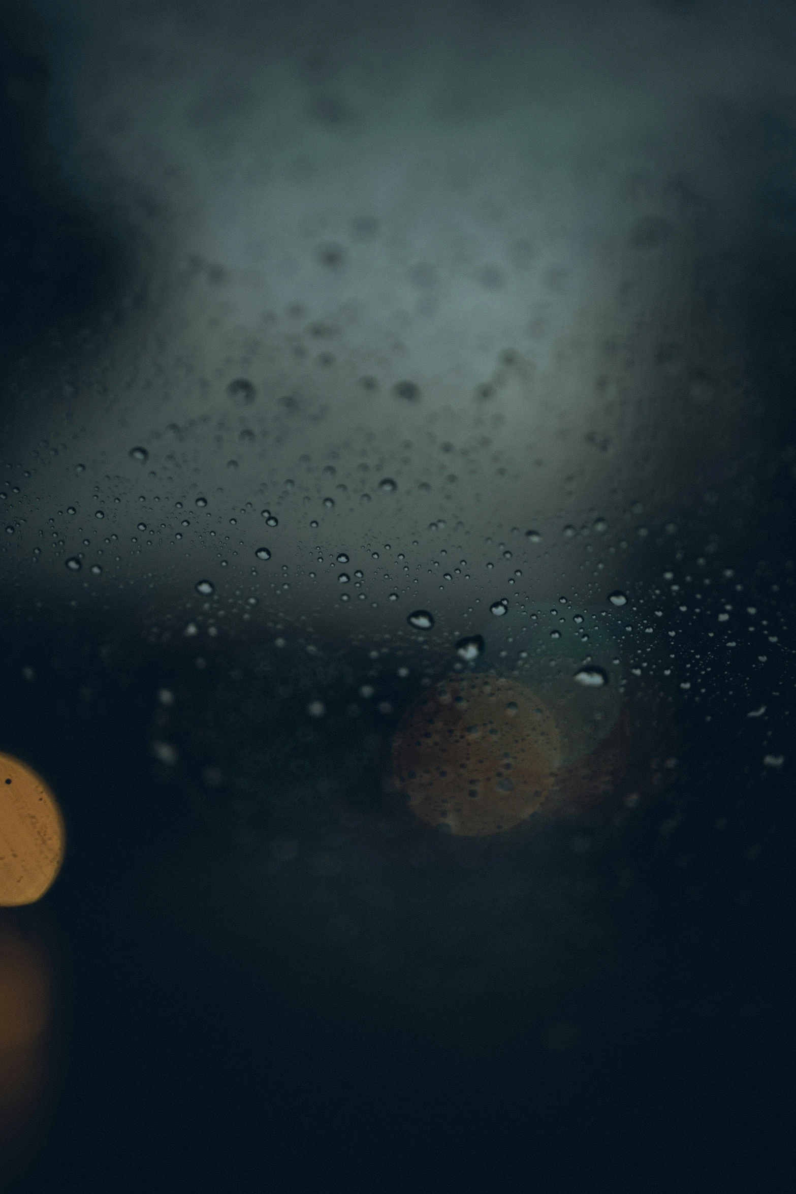 a close up view of a rainy windshield