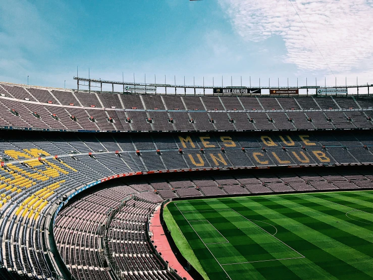 a soccer field with the pitch covered in grass