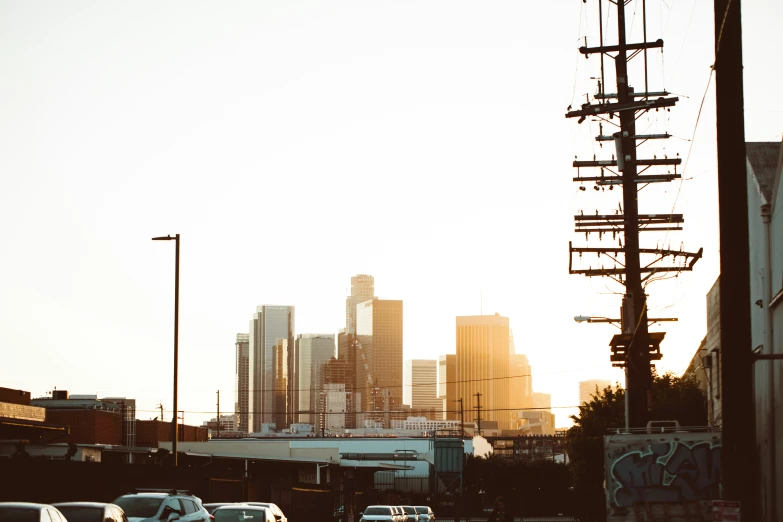 a city with lots of tall buildings next to it