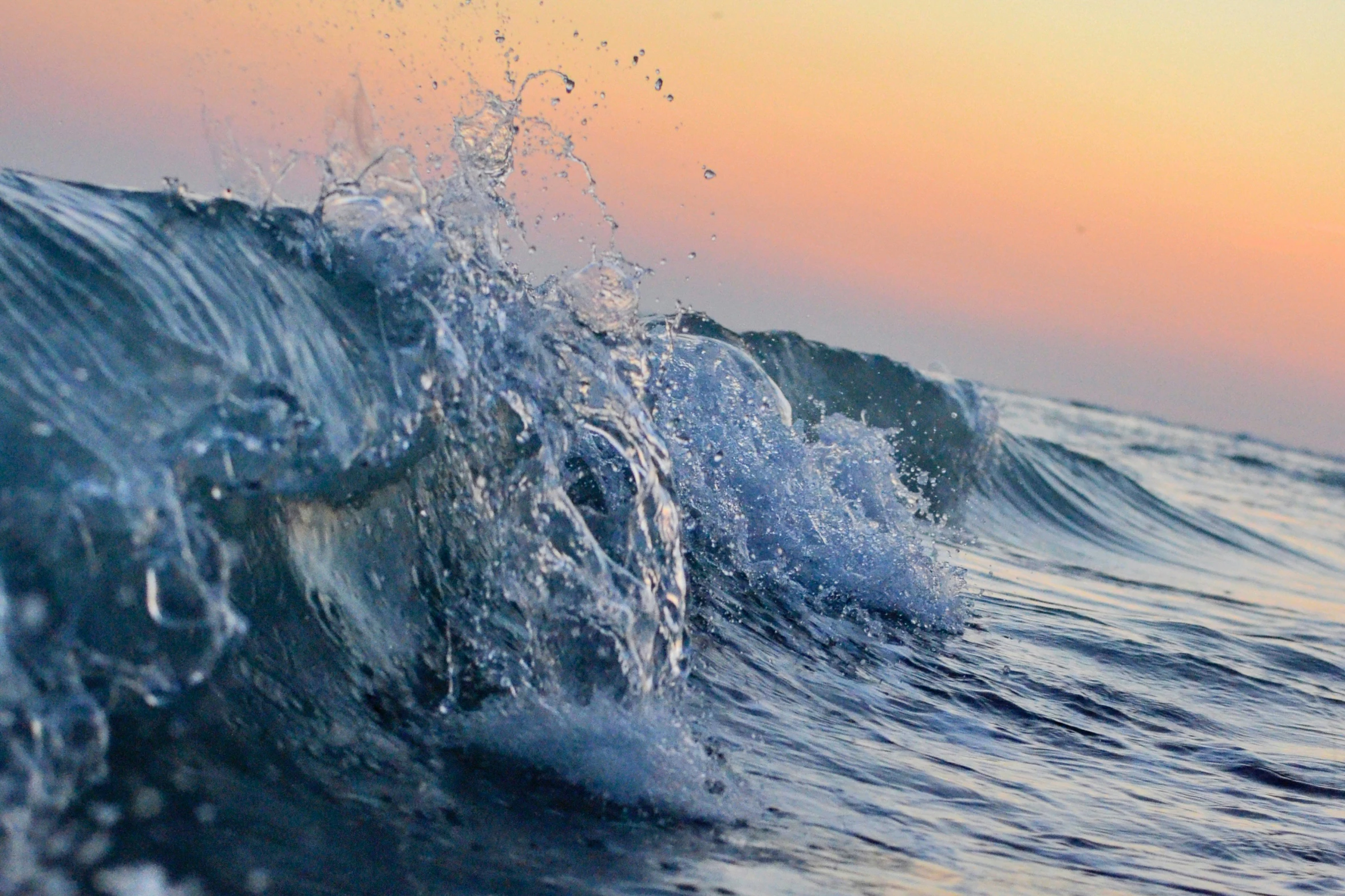 the ocean is covered with very bright blue waves