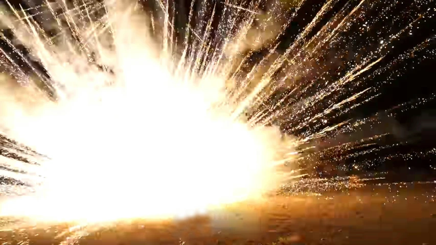 some sparks are coming out of the ground