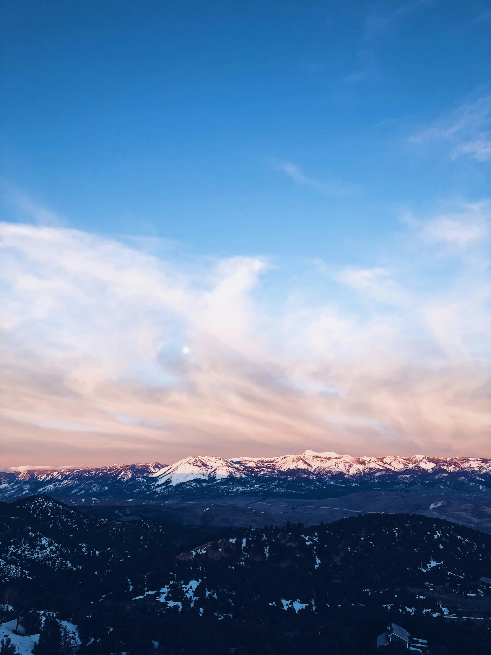 there is a view of mountains in the distance