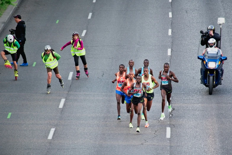 a group of people on a race run