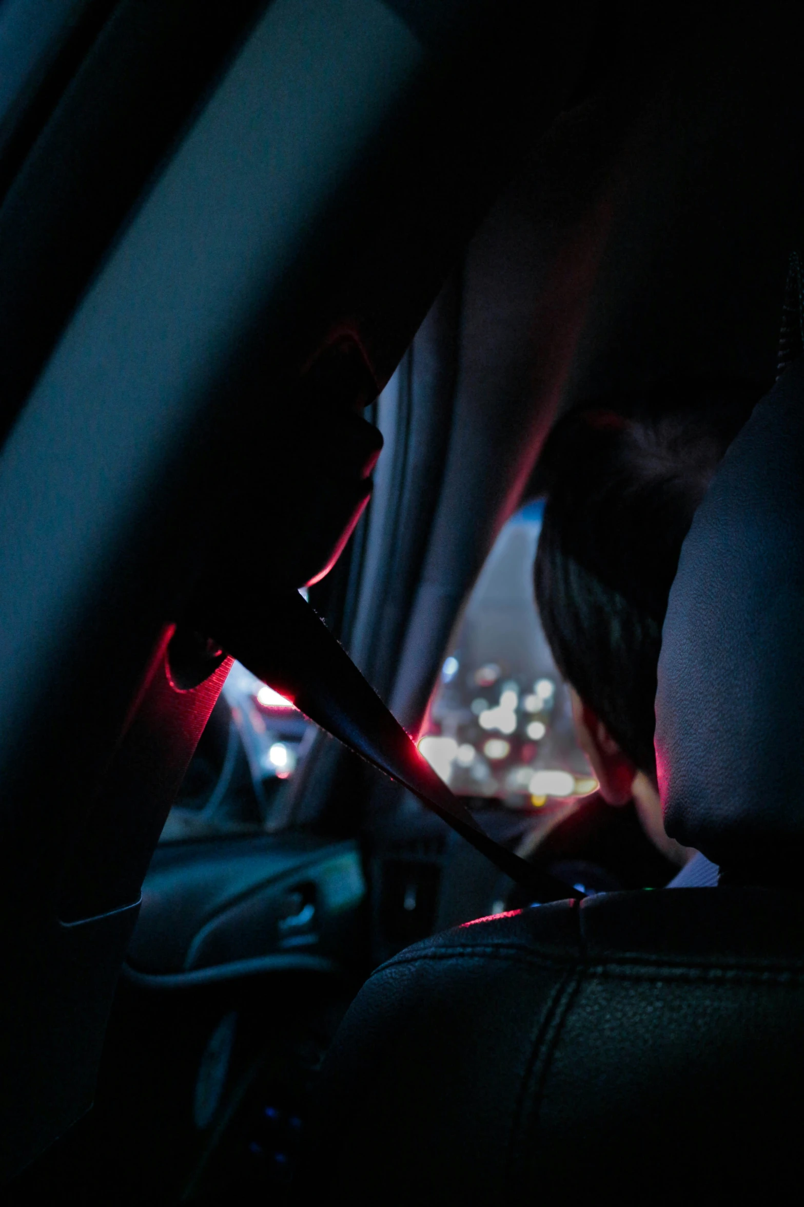 a car sitting in the passenger seat with a passenger's view