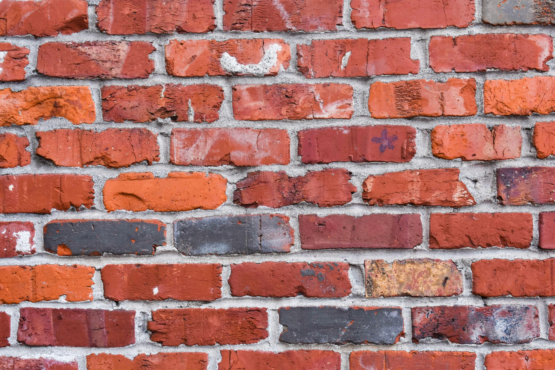 a brick wall that has been constructed from several small blocks