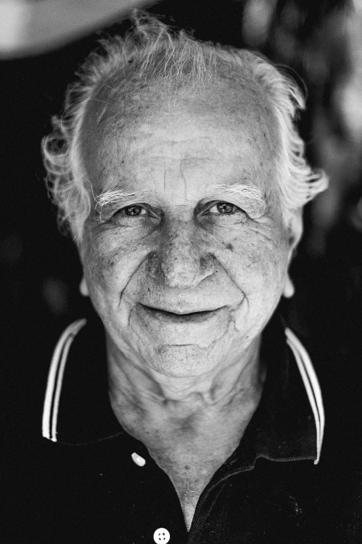 black and white portrait of an older gentleman