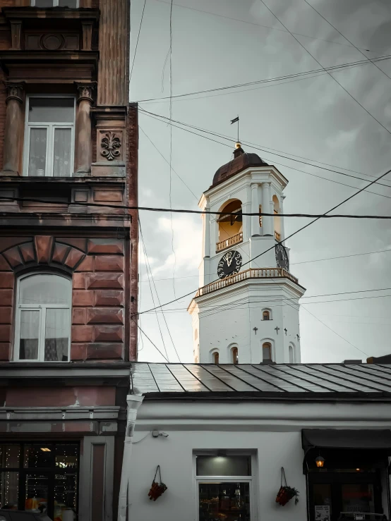 a very tall building with a clock at the top