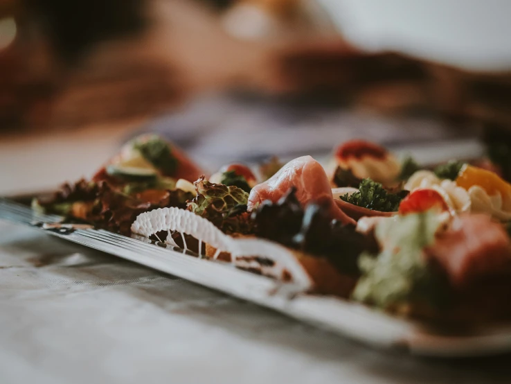 a small plate filled with some different types of food