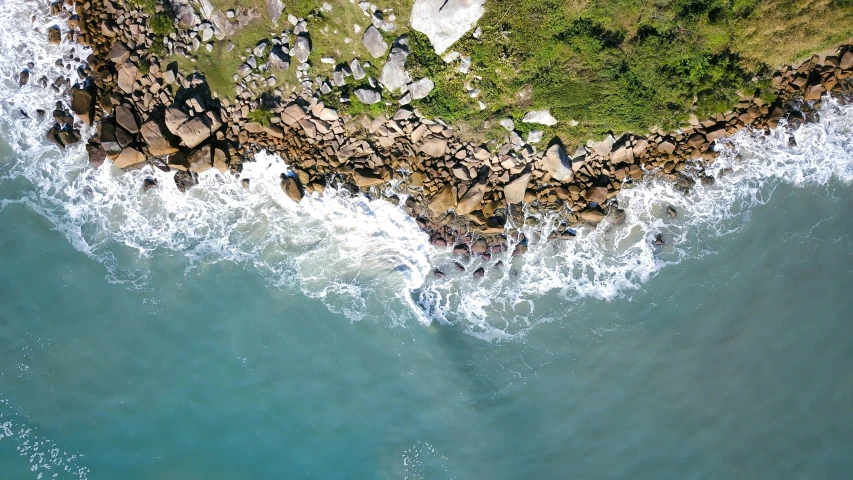 an aerial s of a small lake or river