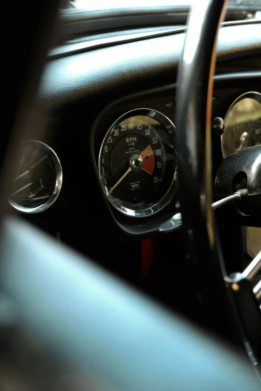 a dashboard in a car with many tasty gauges