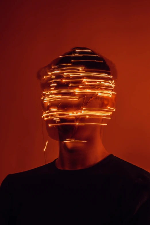 there is an image of someone with some lights in their face