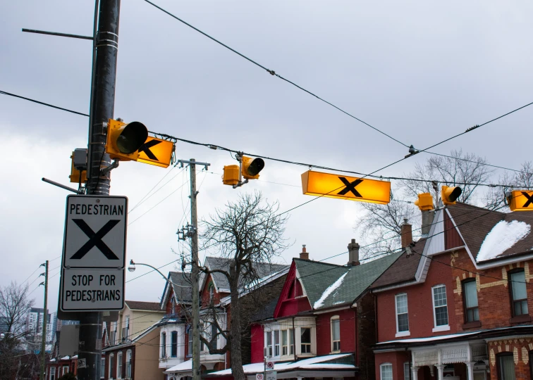 traffic lights at a red light on a city street