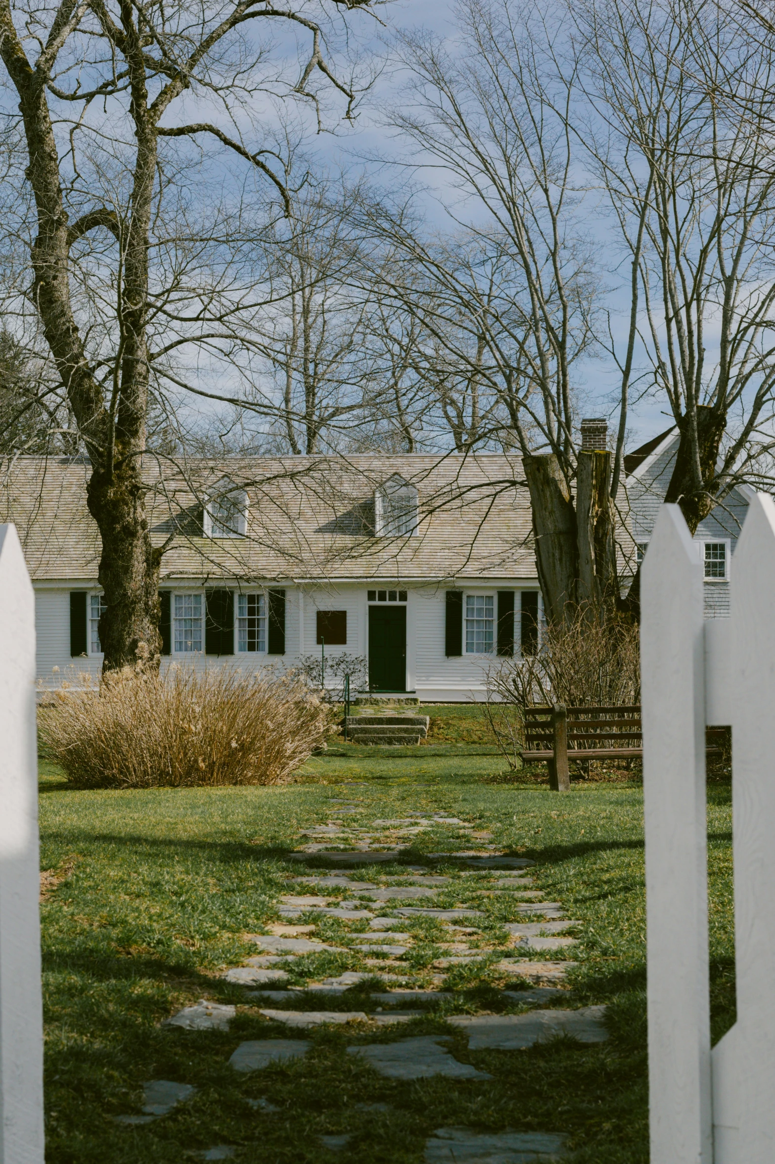 a house that is located in front of a tree