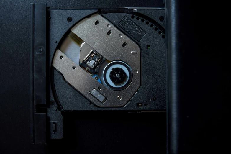 a close up image of a disk drive