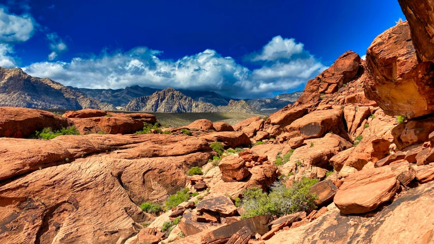 there is a very big rock formation in the desert