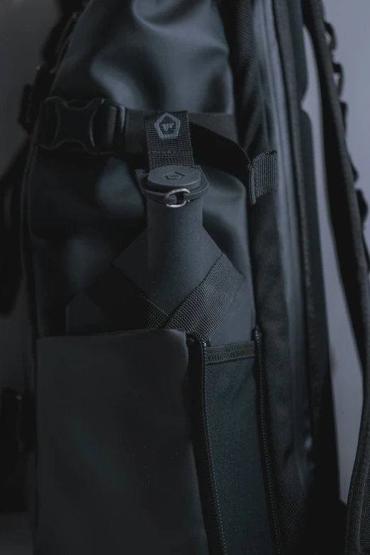 a backpack is open to show the interior