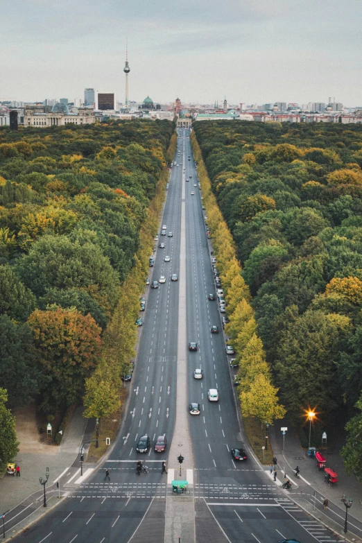 a road in the middle of a field near some trees