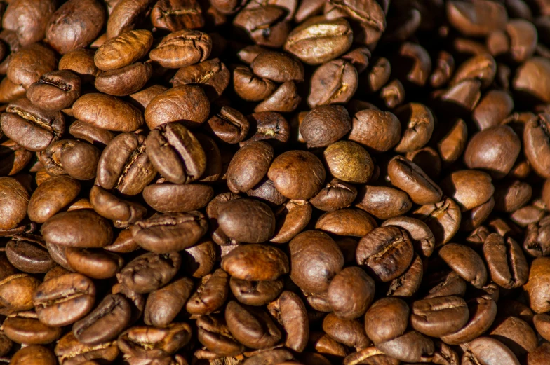 a group of coffee beans on top of each other