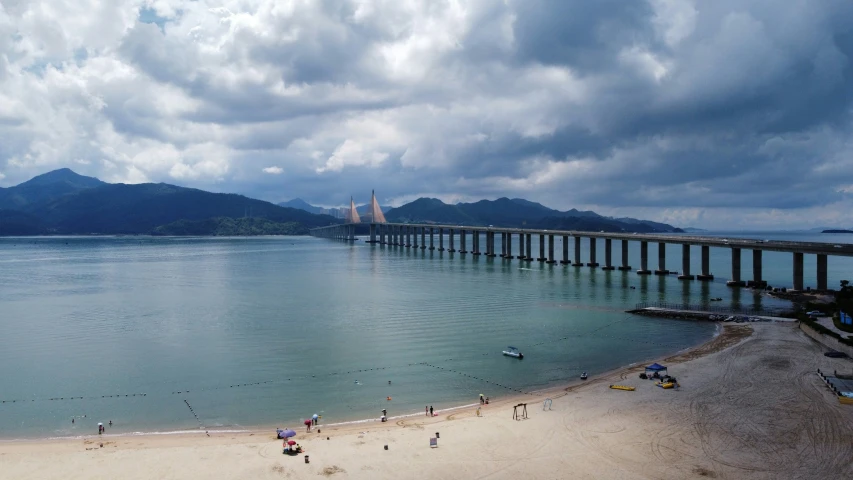 this is an aerial view of a pier near the ocean