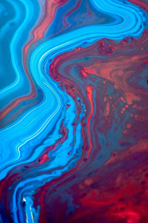 a painting with different colors of water