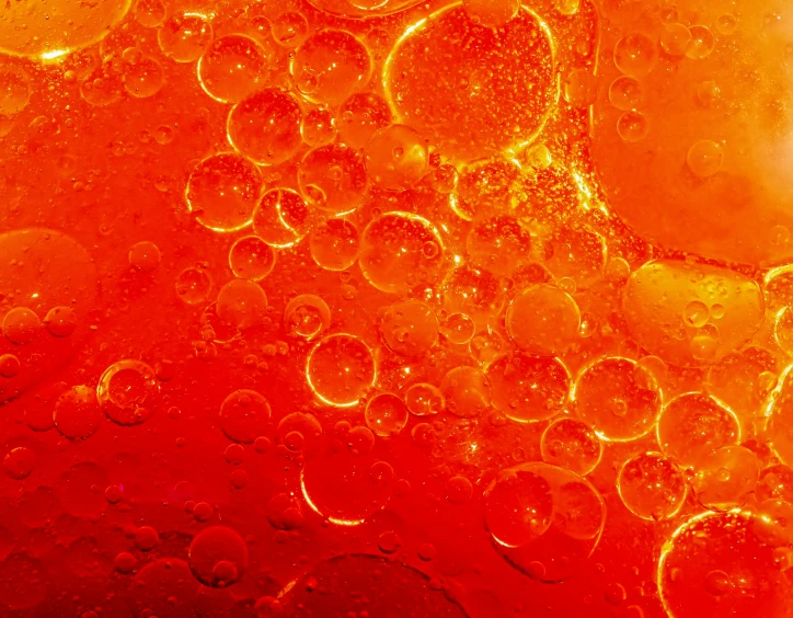 oil bubbles are mixed in yellow and red